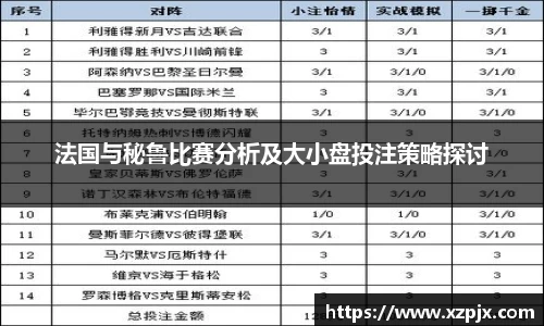 法国与秘鲁比赛分析及大小盘投注策略探讨